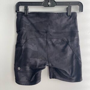 lululemon athletica Black Camo Bike Shorts